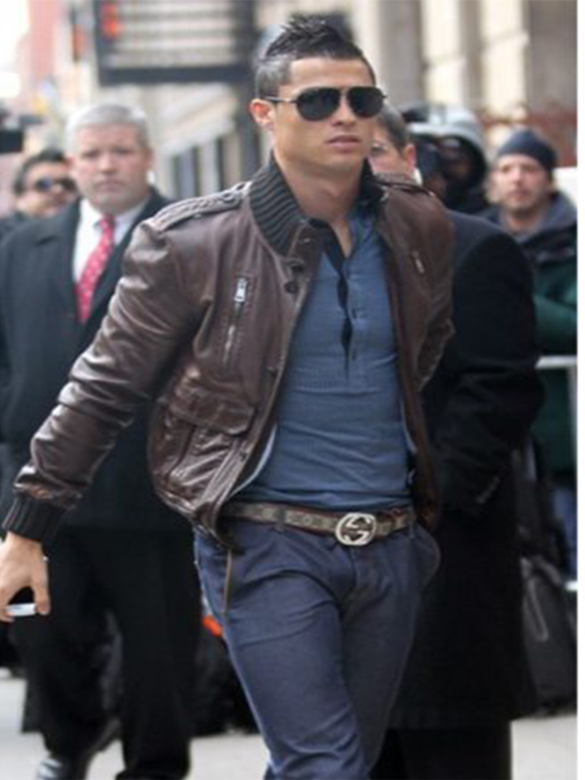 Cristiano Ronaldo 2018 FIFA World Cup Brown Leather Jacket