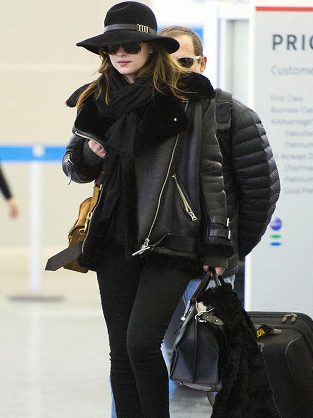 Actress Dakota Black Trench Jacket