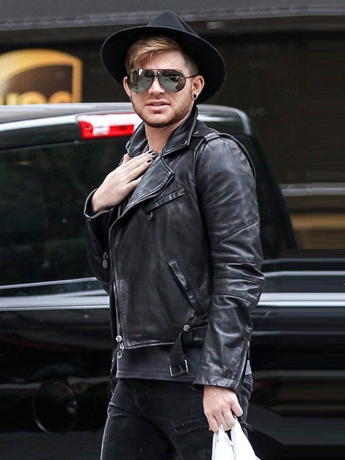 Adam Lambert Biker Leather Jacket