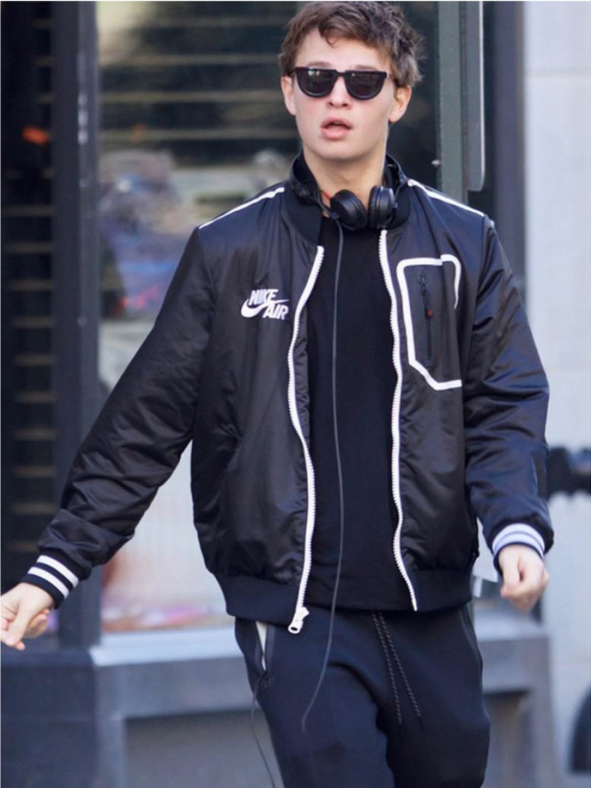 Ansel Elgort Black Jacket Baby Driver