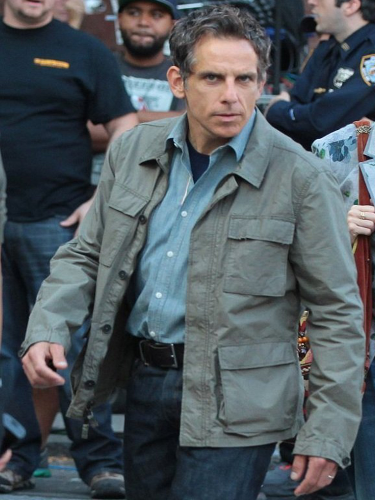 Ben Stiller Stylish Grey Cotton Jacket
