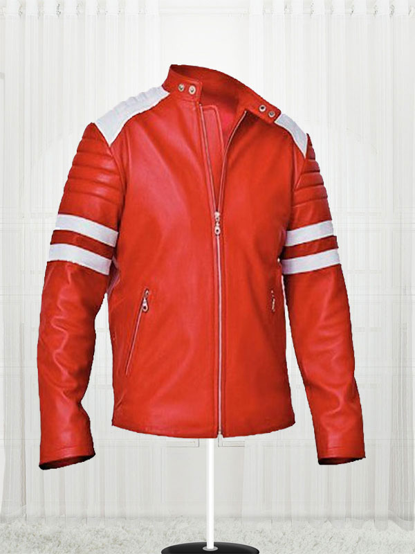 Brad Pitt FC Red Leather Jacket