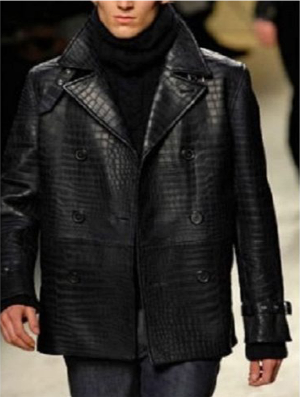 Burberry Alligator Crocodile Style Leather Jacket