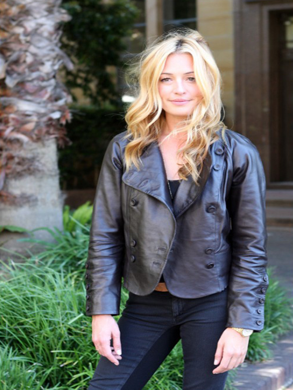 Cat Deeley Black Leather Blazer