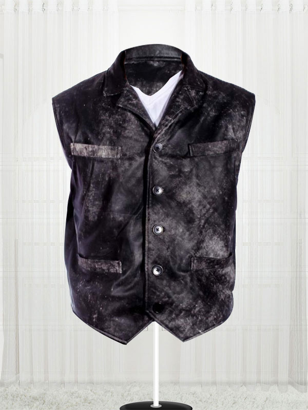 Cowboy Distressed Black Vest