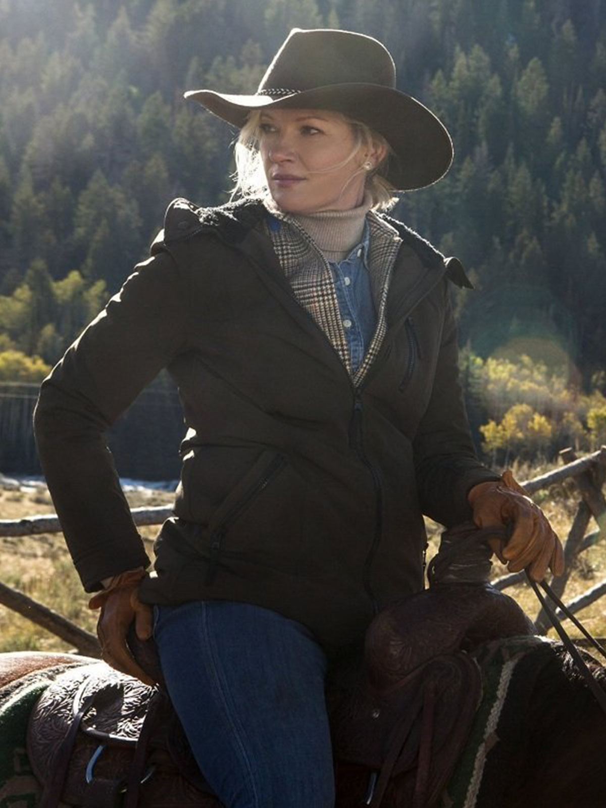 Gretchen Mol Yellowstone Green Jacket