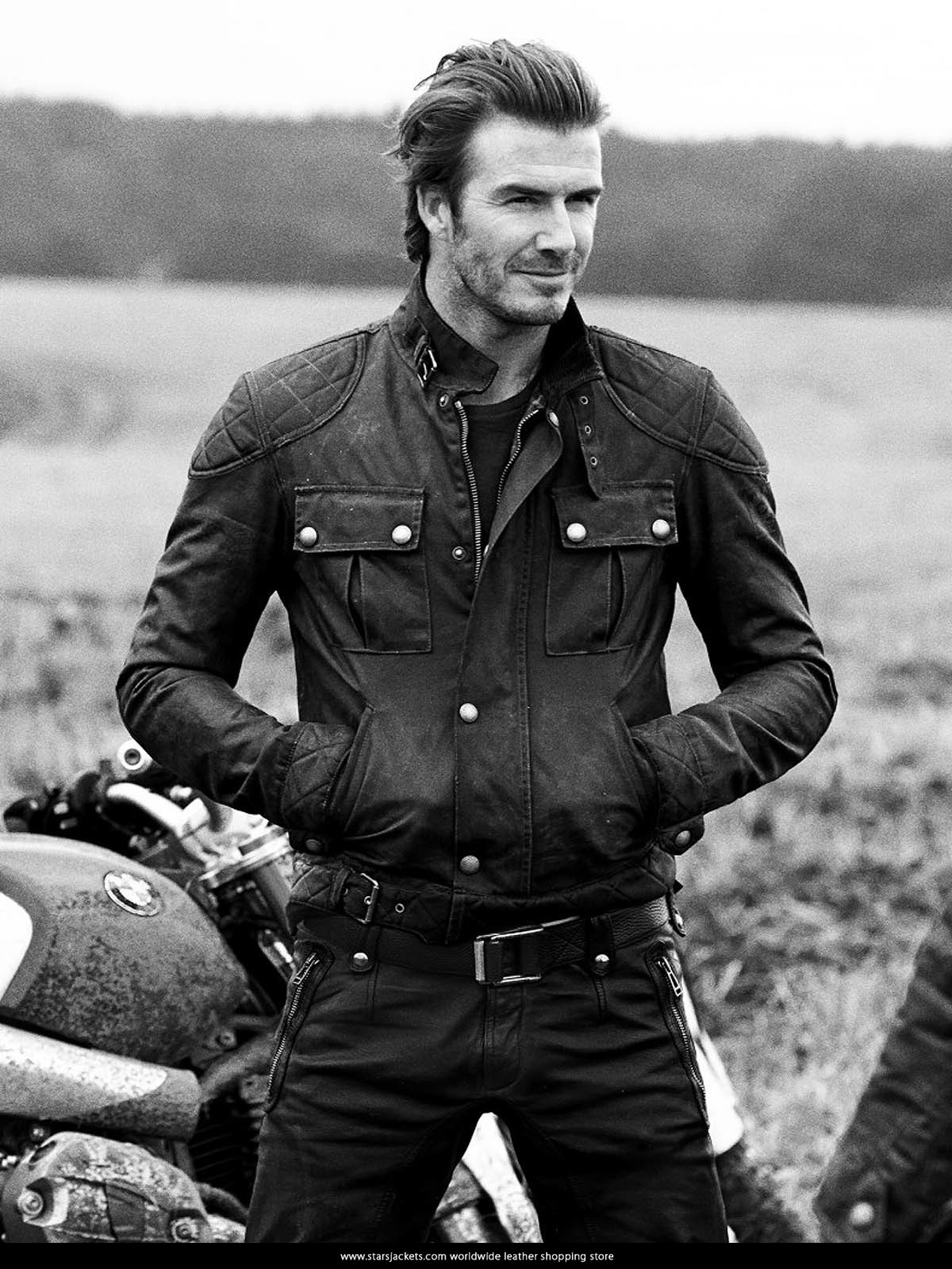 David Beckham Steve Mcqueen Leather Coat
