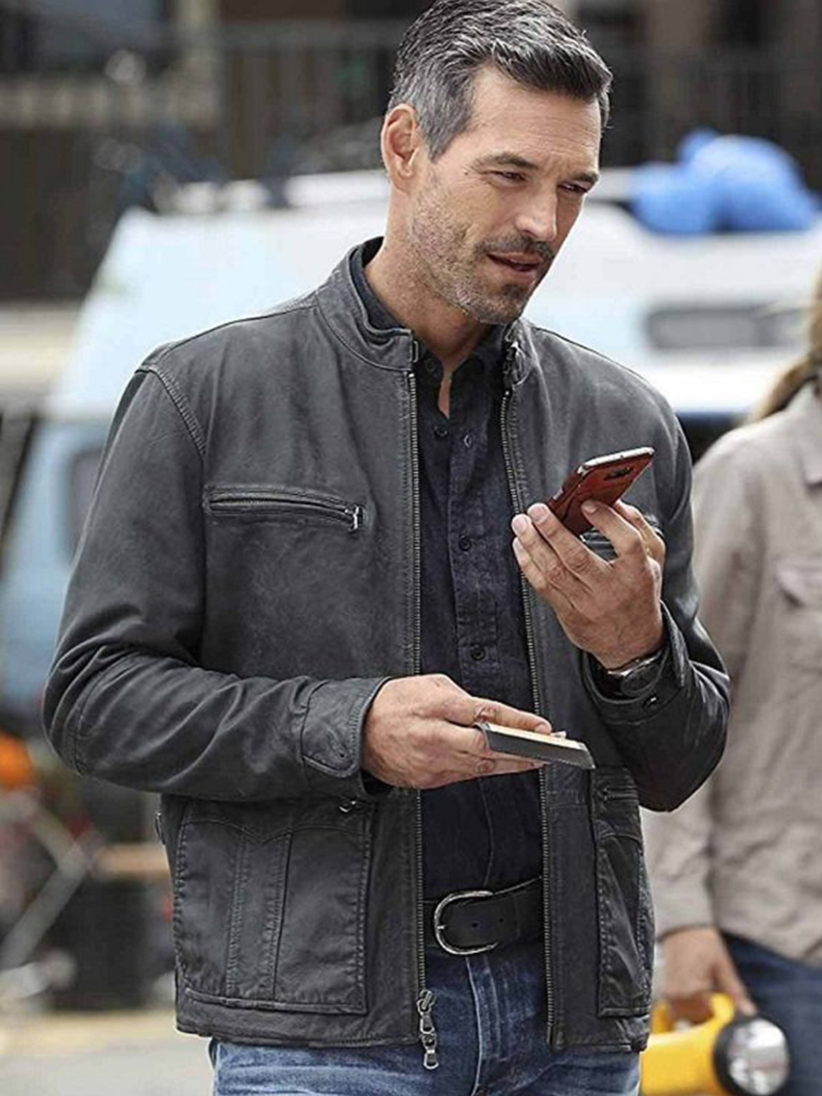 Eddie Cibrian Take Two Black Leather Jacket