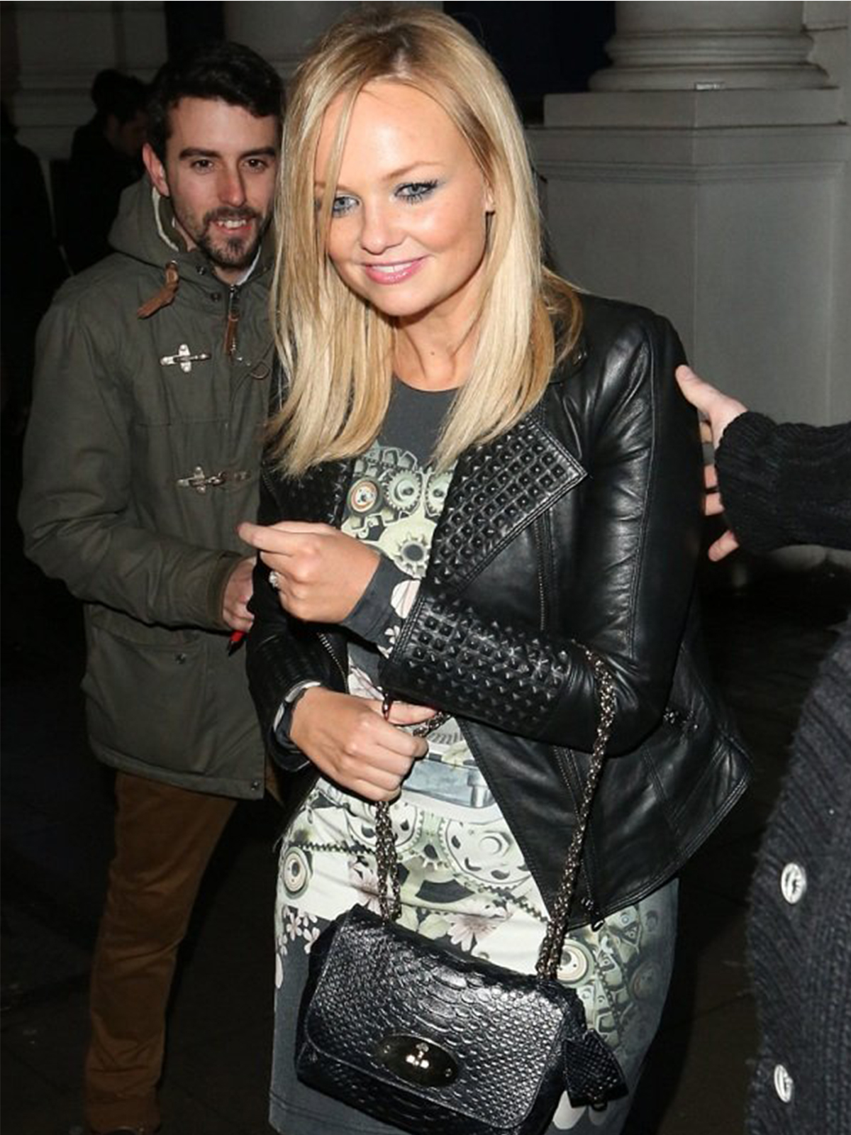 Emma Bunton Studded Black Leather Jacket