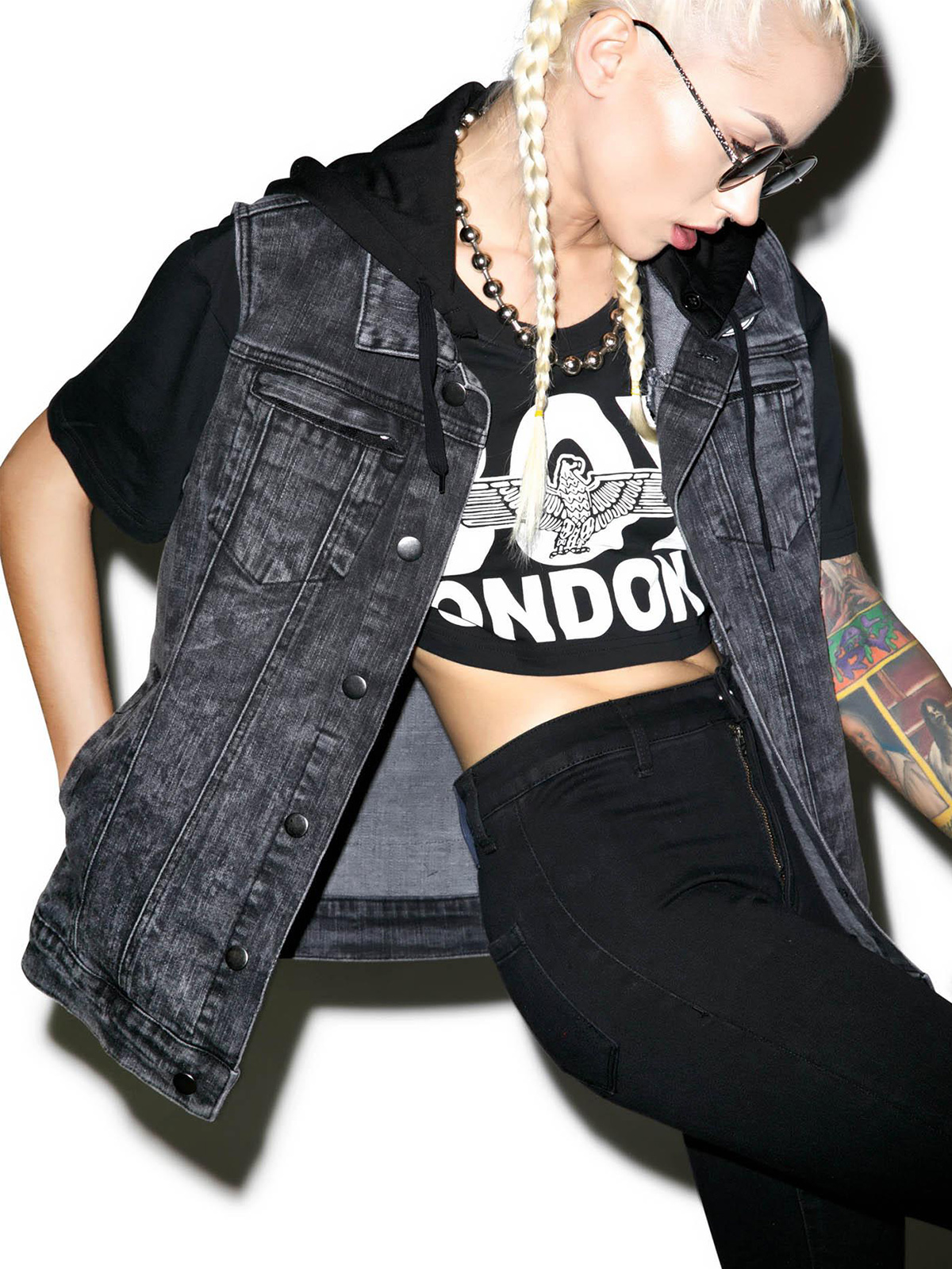 Engineered Sleeveless Trucker Jeans Vest