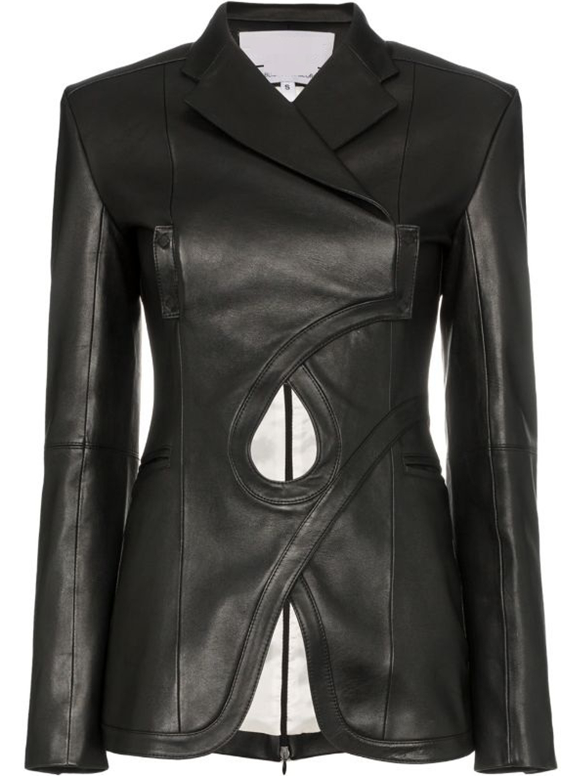 Fancy Women Black Leather Blazer