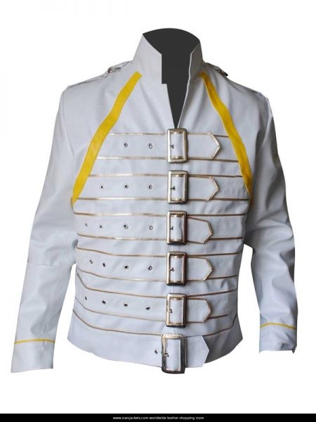 Singer Freddie Mercury Yellow Leather Jacket