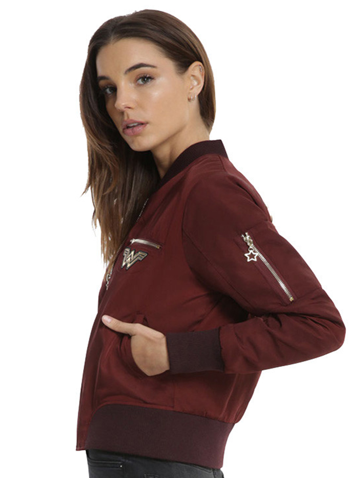 Gal Gadot Wonder Maroon jacket