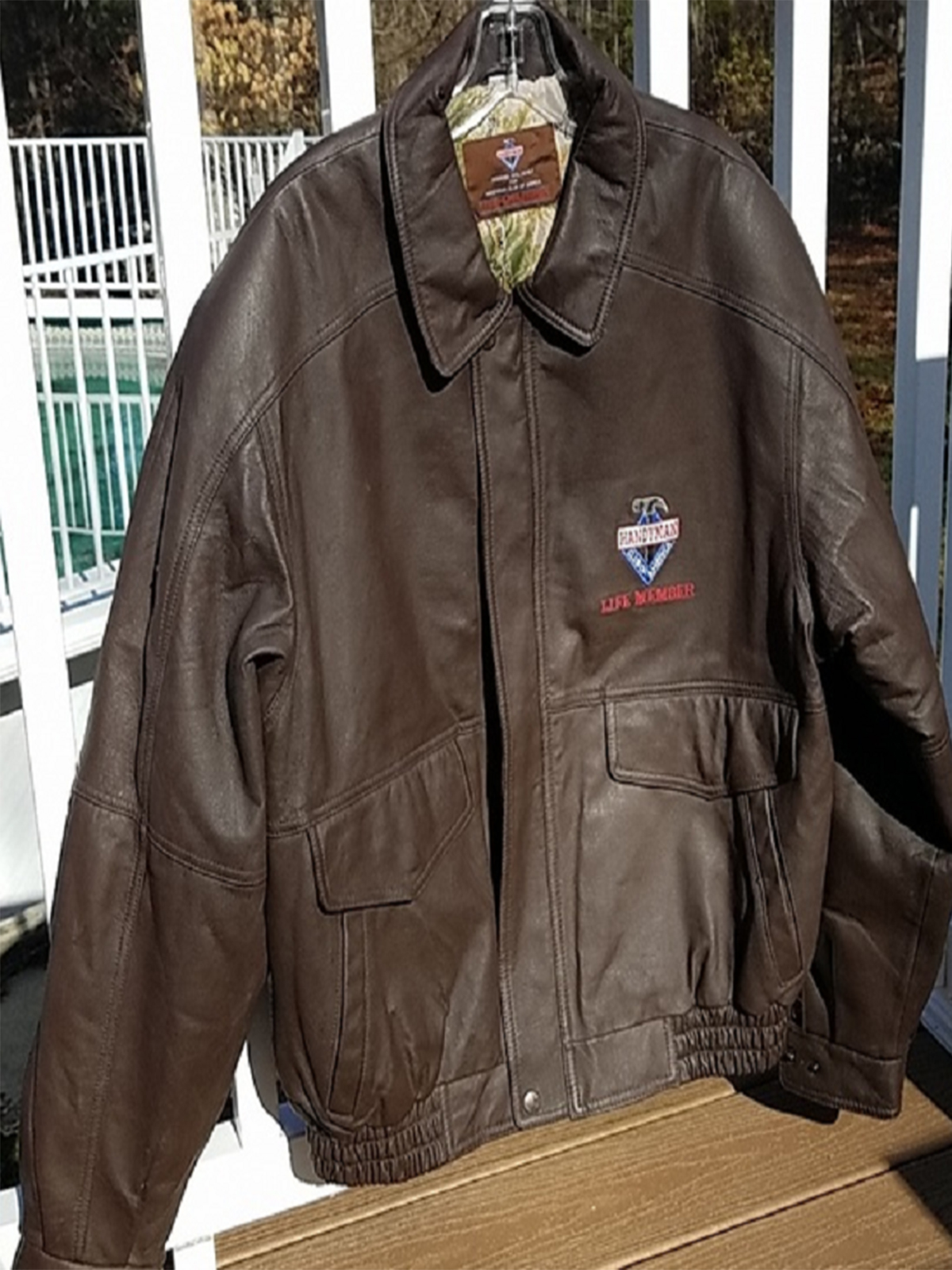 Handyman Club Brown Bomber Leather Jacket