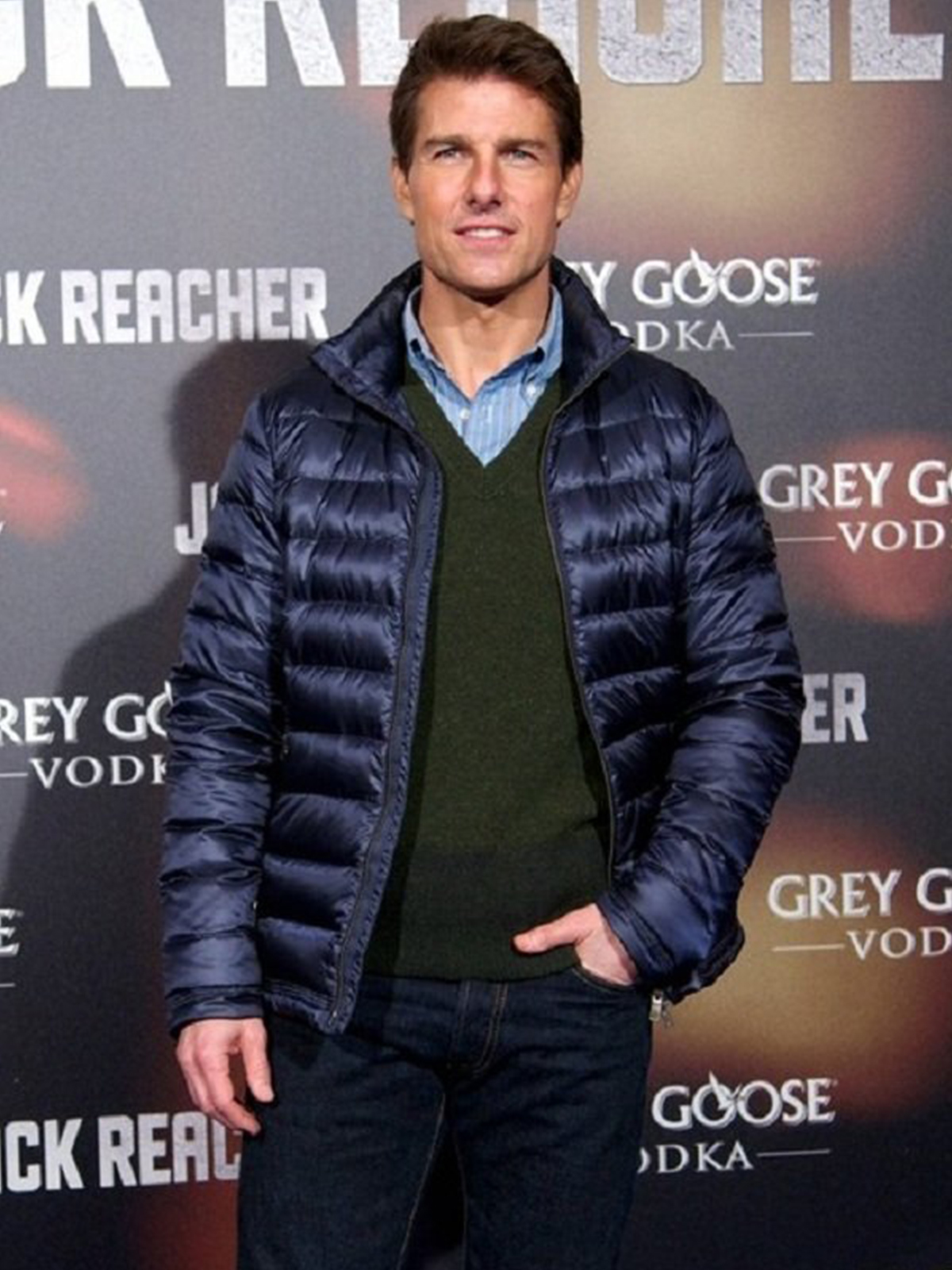 Jack Reacher Premiere Tom Cruise Blue Jacket
