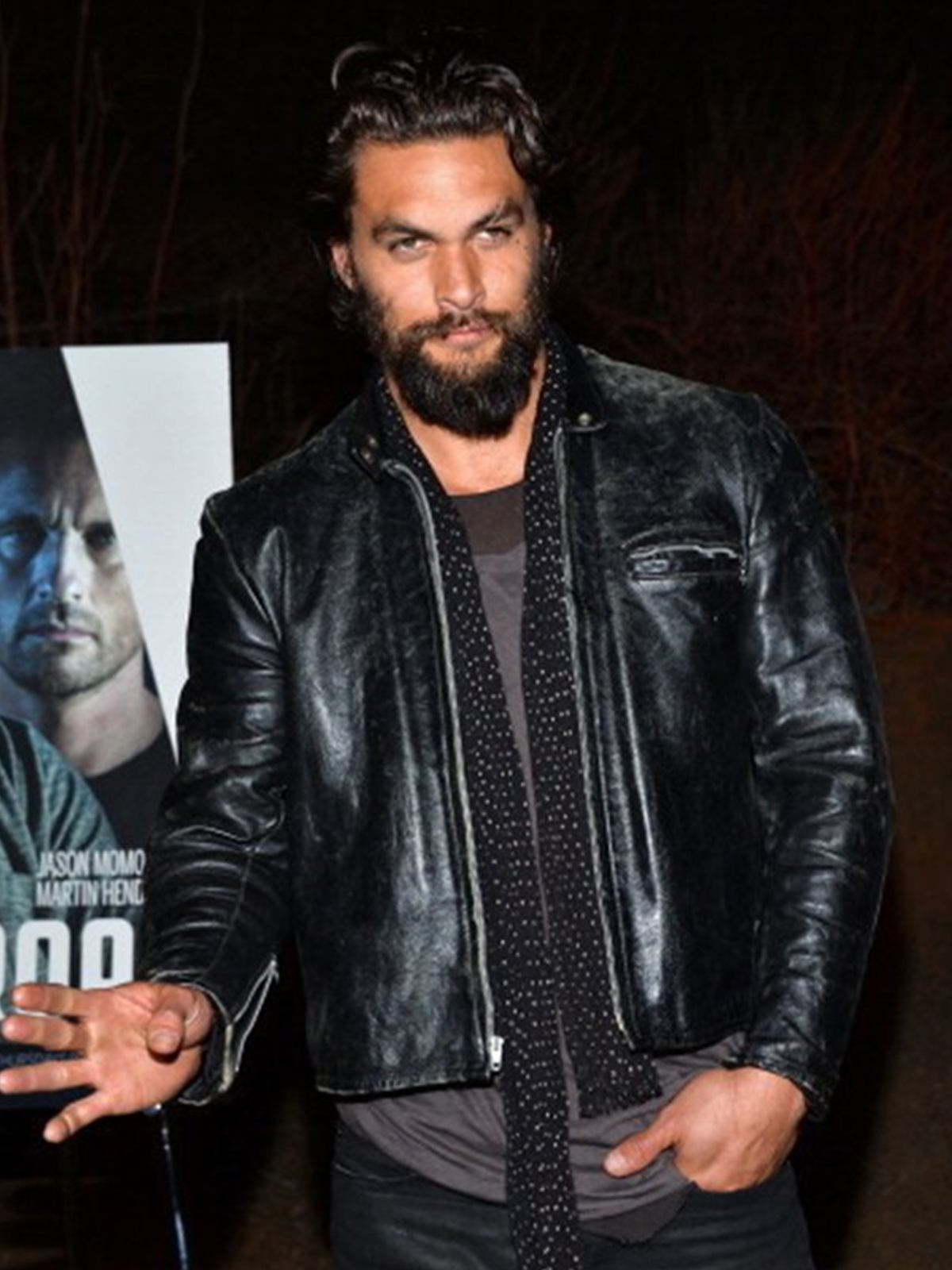 Jason Momoa Black Distressed Leather Jacket