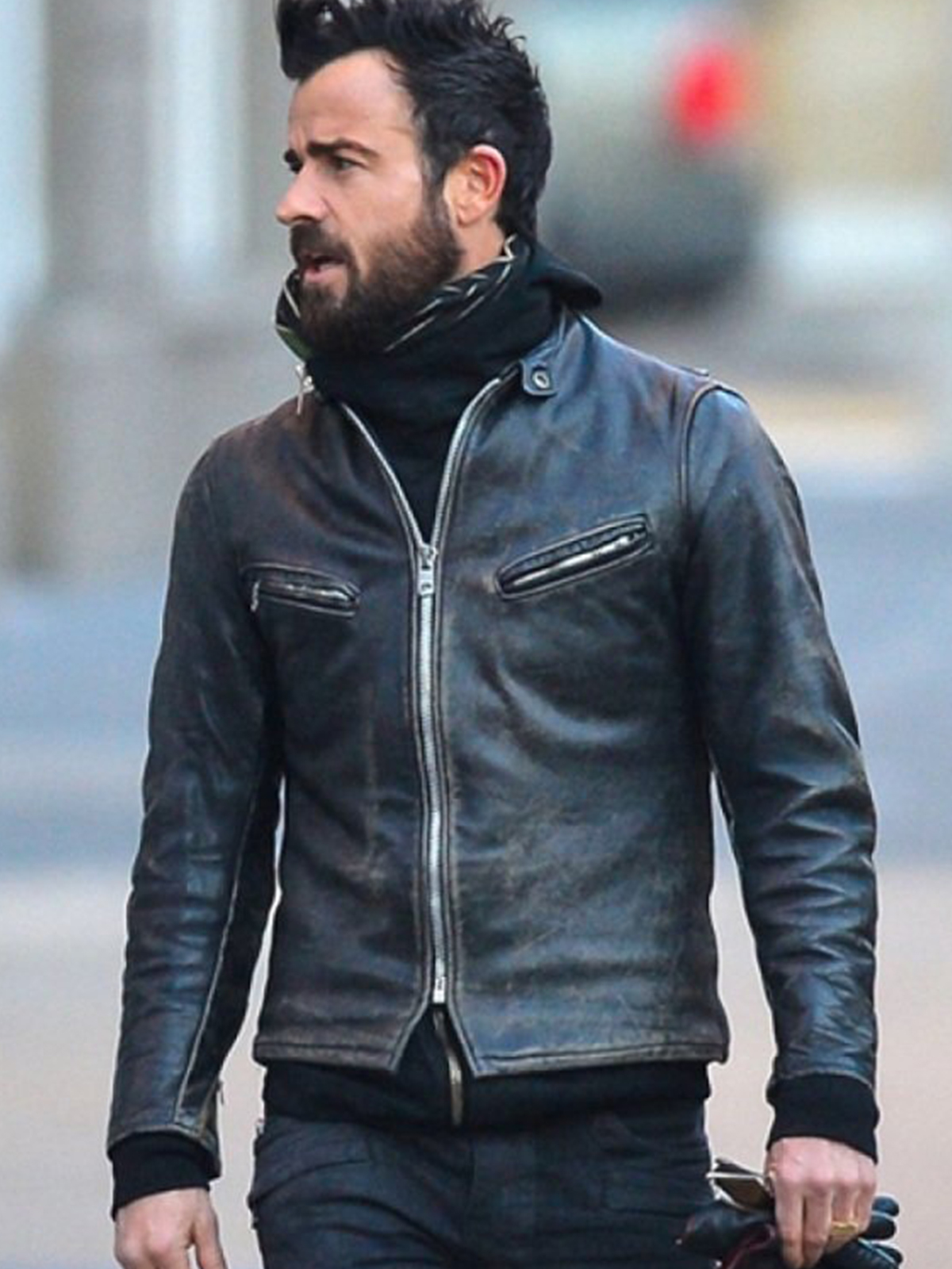 Justin Theroux Motorcycle Leather Jacket
