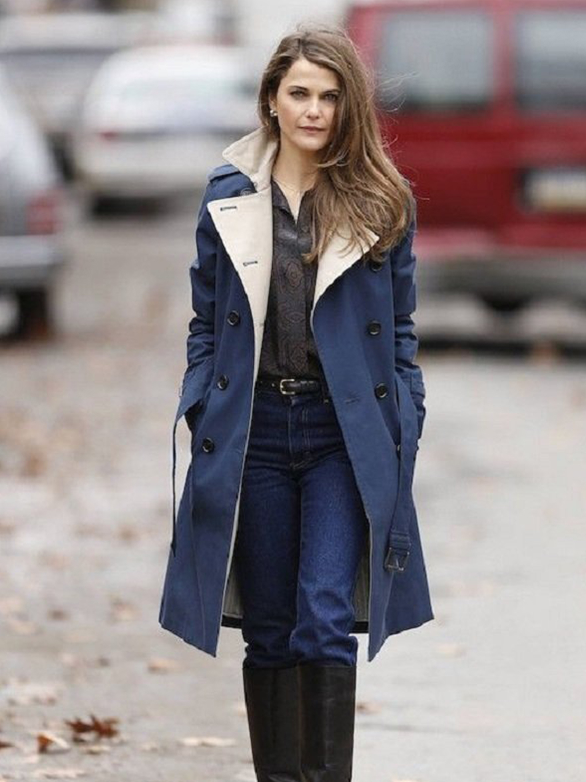 Keri Russell The Americans Double Breasted Coat