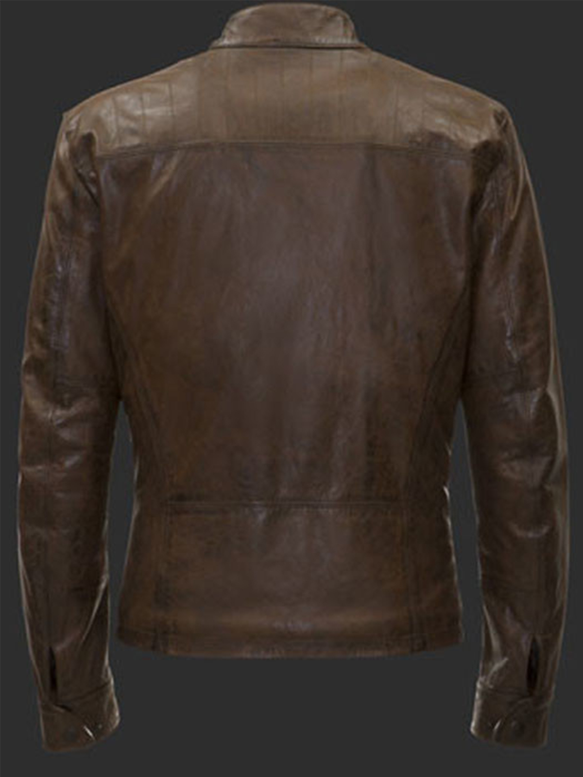 Manx Brown Leather Jacket For Man