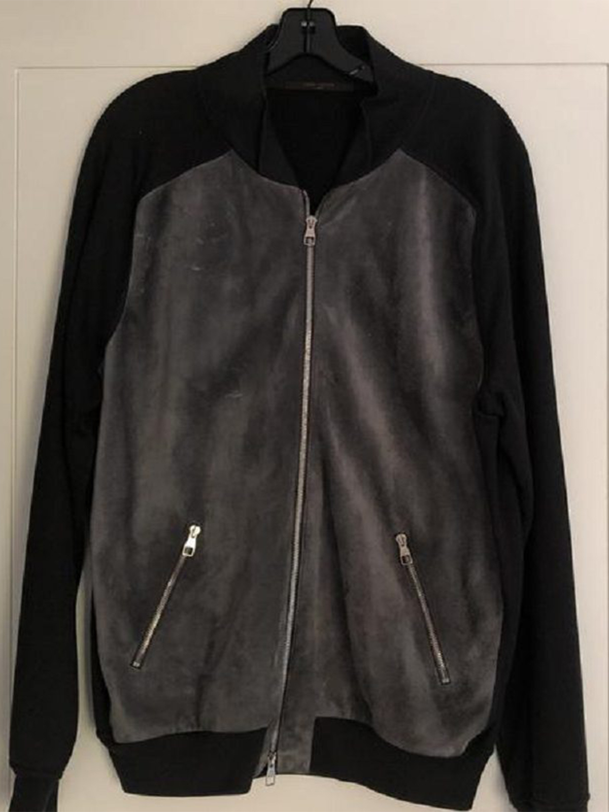 Men Louis Vuitton Black Leather Jacket