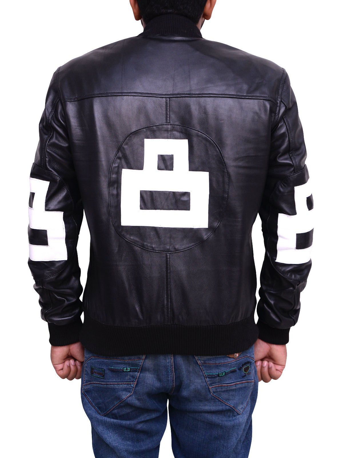 8 Ball Men’s Bomber Black Leather Jacket