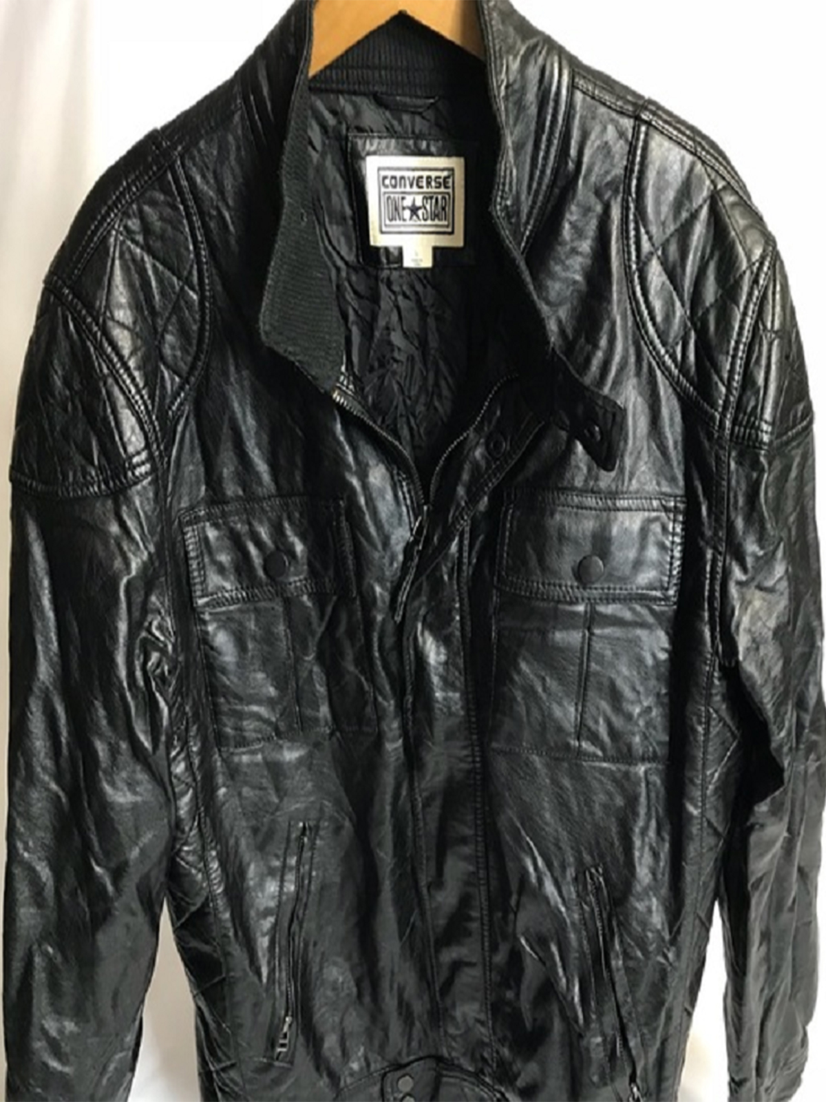 Men's Converse Black Leather Jacket
