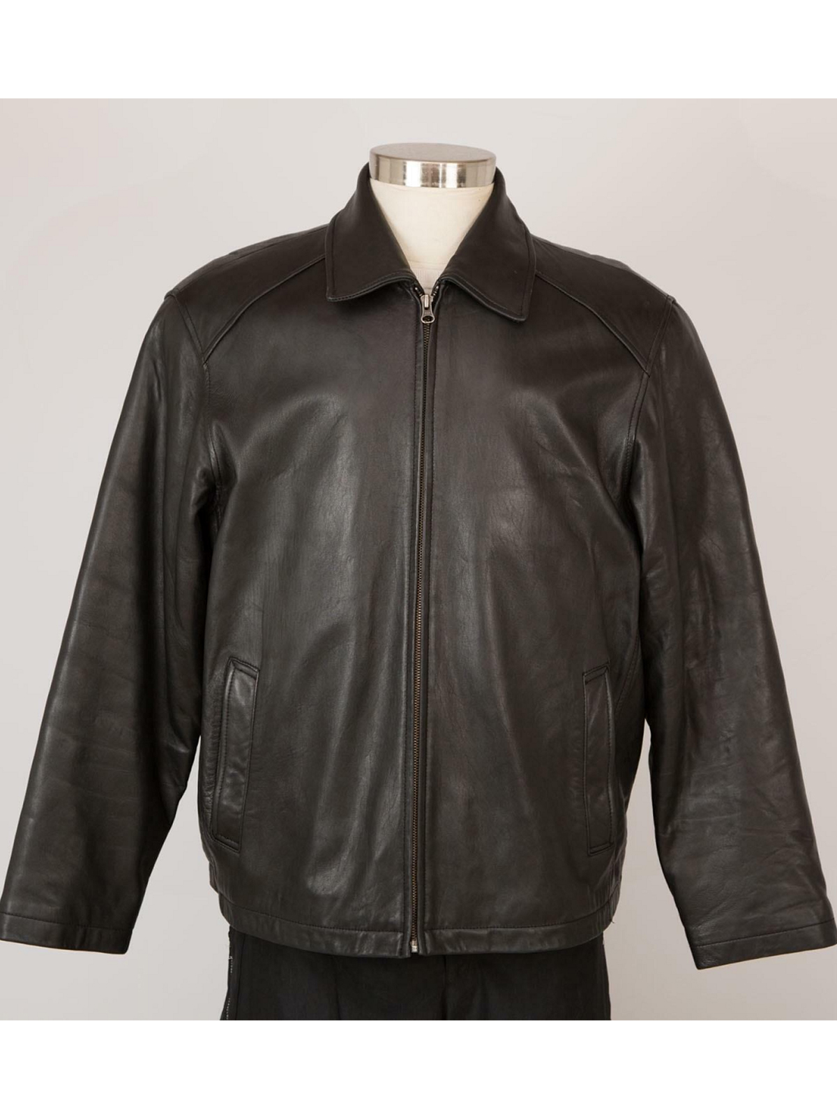 Men's Member’s Mark Black Leather Jacket