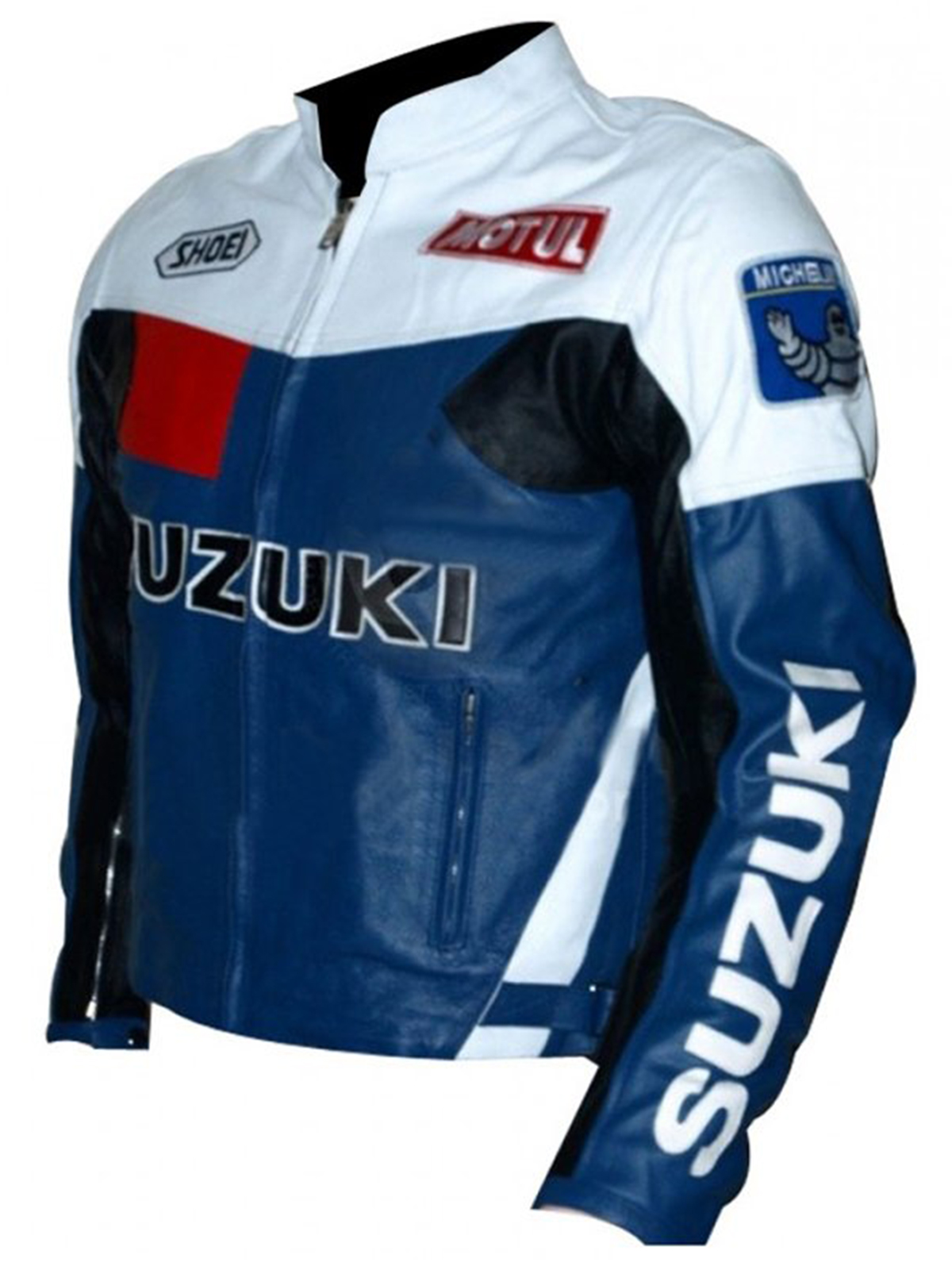 Men’s Suzuki Blue And White Motorcycle Jacket