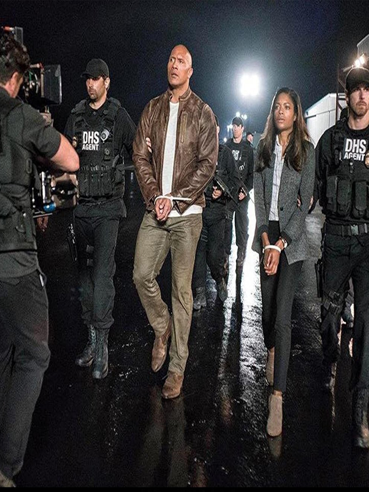 Rampage Movie By Dwayne Johnson Brown Leather jacket