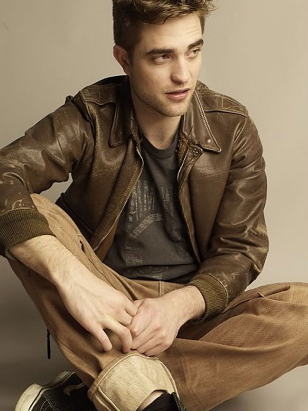 Robert Pattinson Motorcycle Brown Leather Jacket