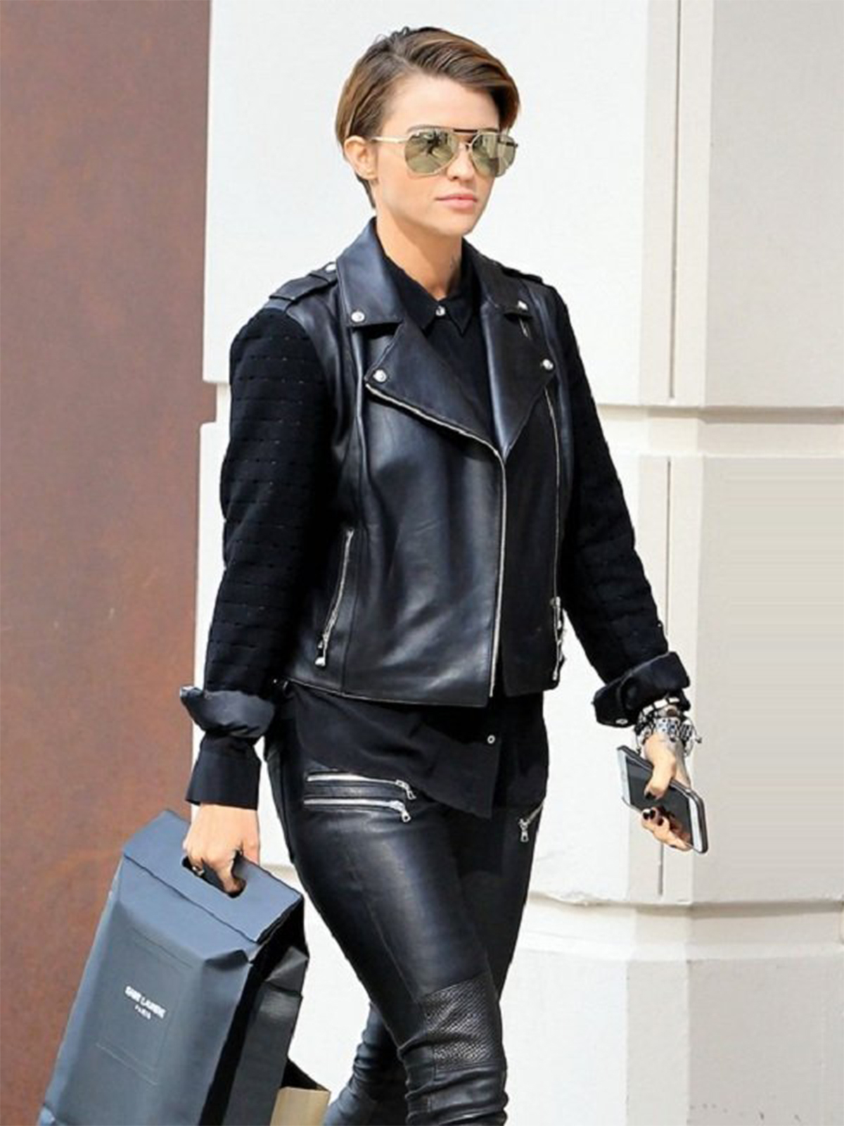 Ruby Rose Stylish Black Leather Jacket