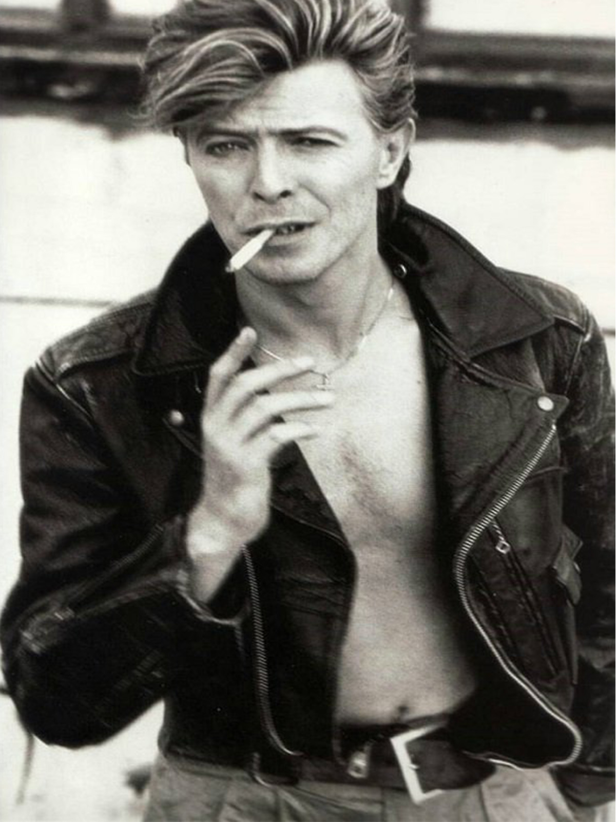 David Bowie Stylish Biker Black Leather Jacket