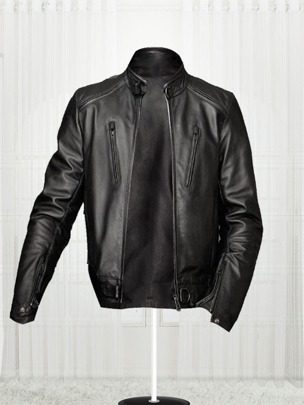 Men's Black Leather Slim Fit Bikers Jacket