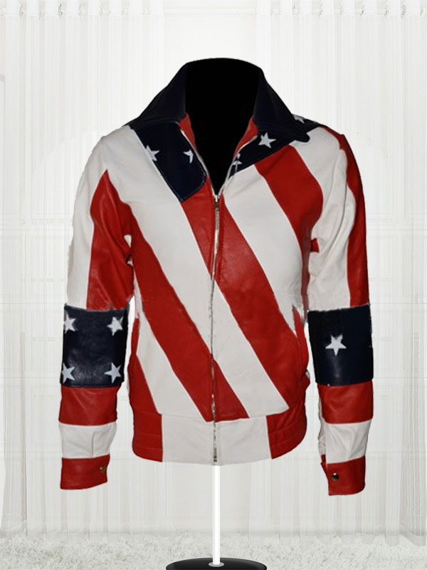 American Flag Women Jacket - USA Flag Biker Jacket