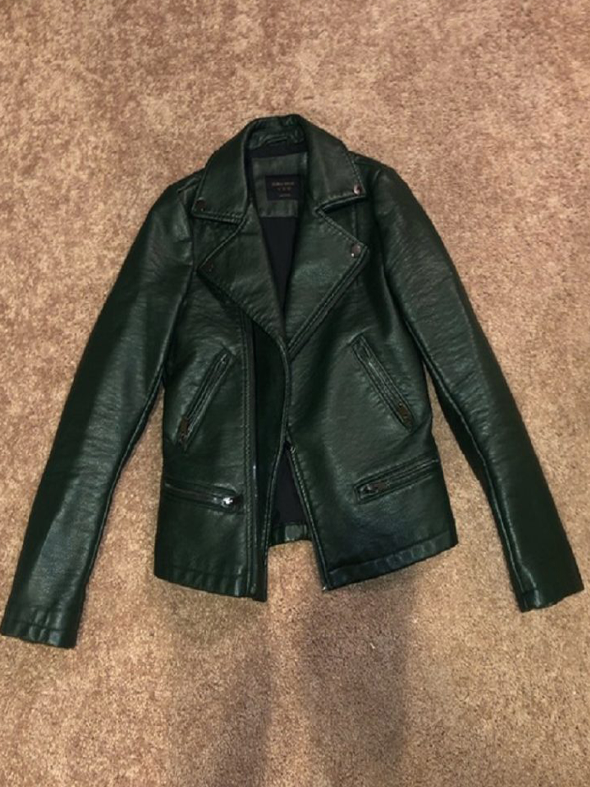 Women's Dark Green Leather Jacket