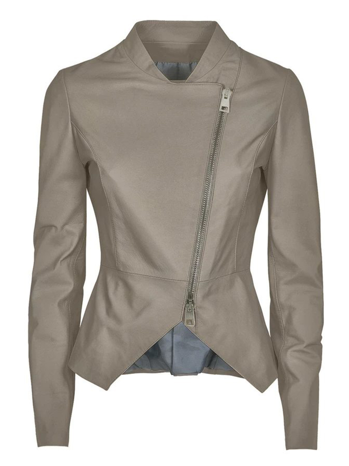 Women's Taupe Leather Jacket