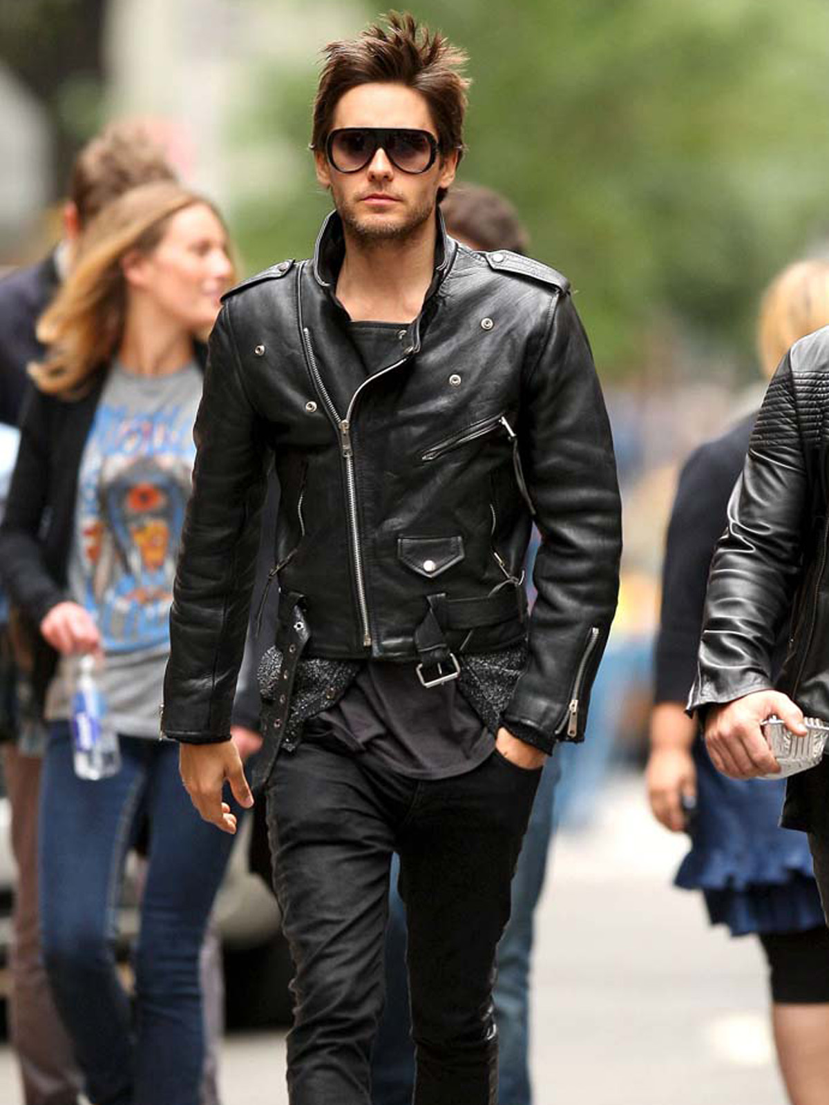 30 Seconds To Mars Jared Leto Black Leather Jacket
