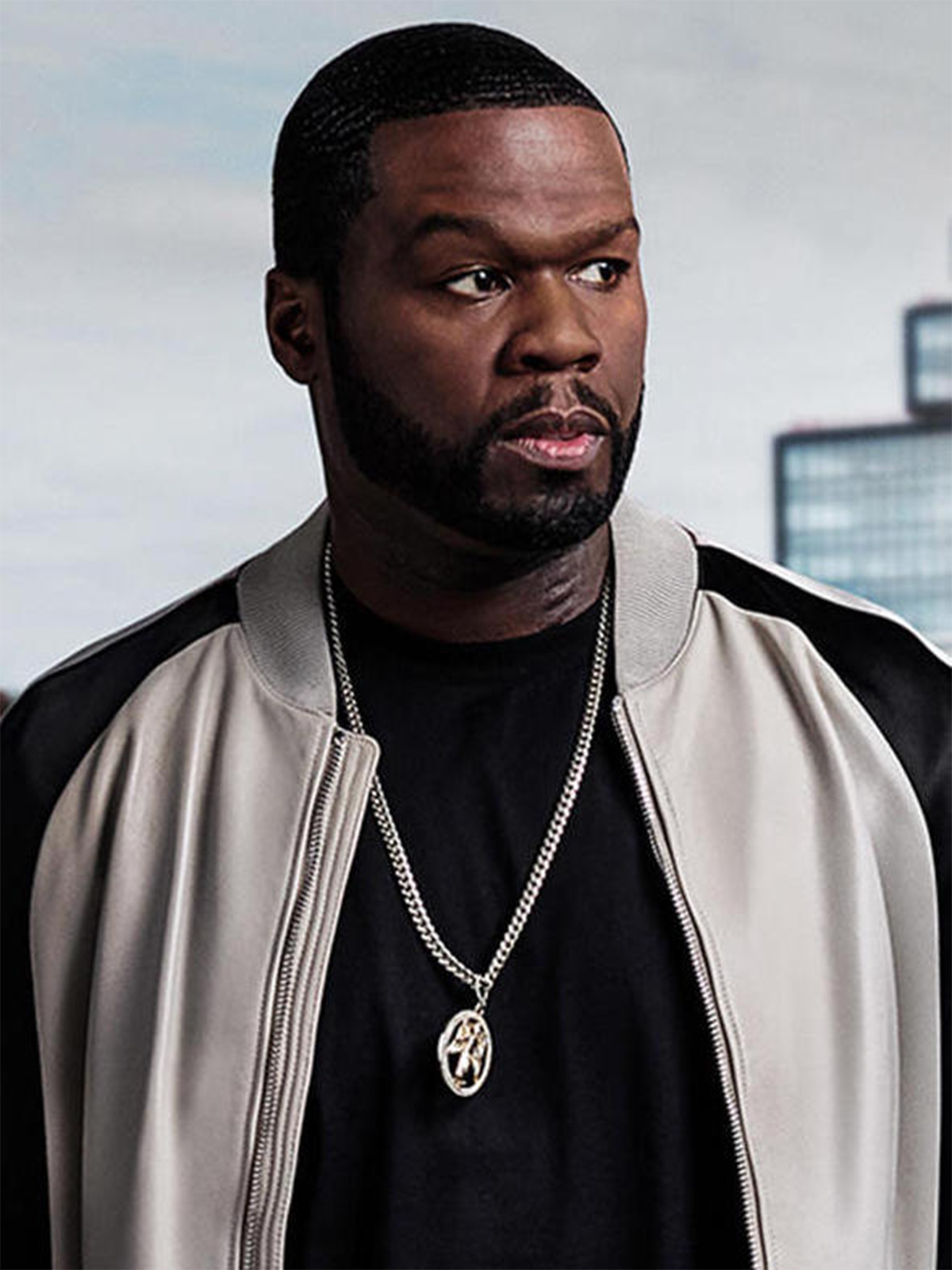 50 Cent Kanan Power Season White And Black Leather Jacket