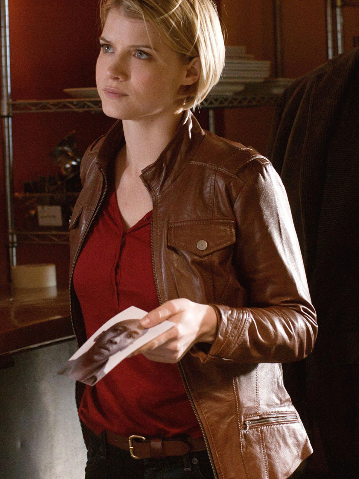 Alcatraz Sarah Stone Genuine Leather Casual Jacket