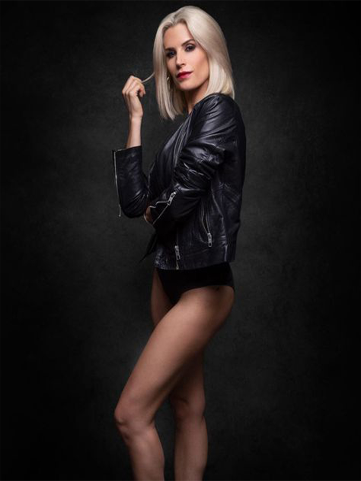 Sarah Jayne Dunn Lambskin Leather Slim Fit Biker Jacket