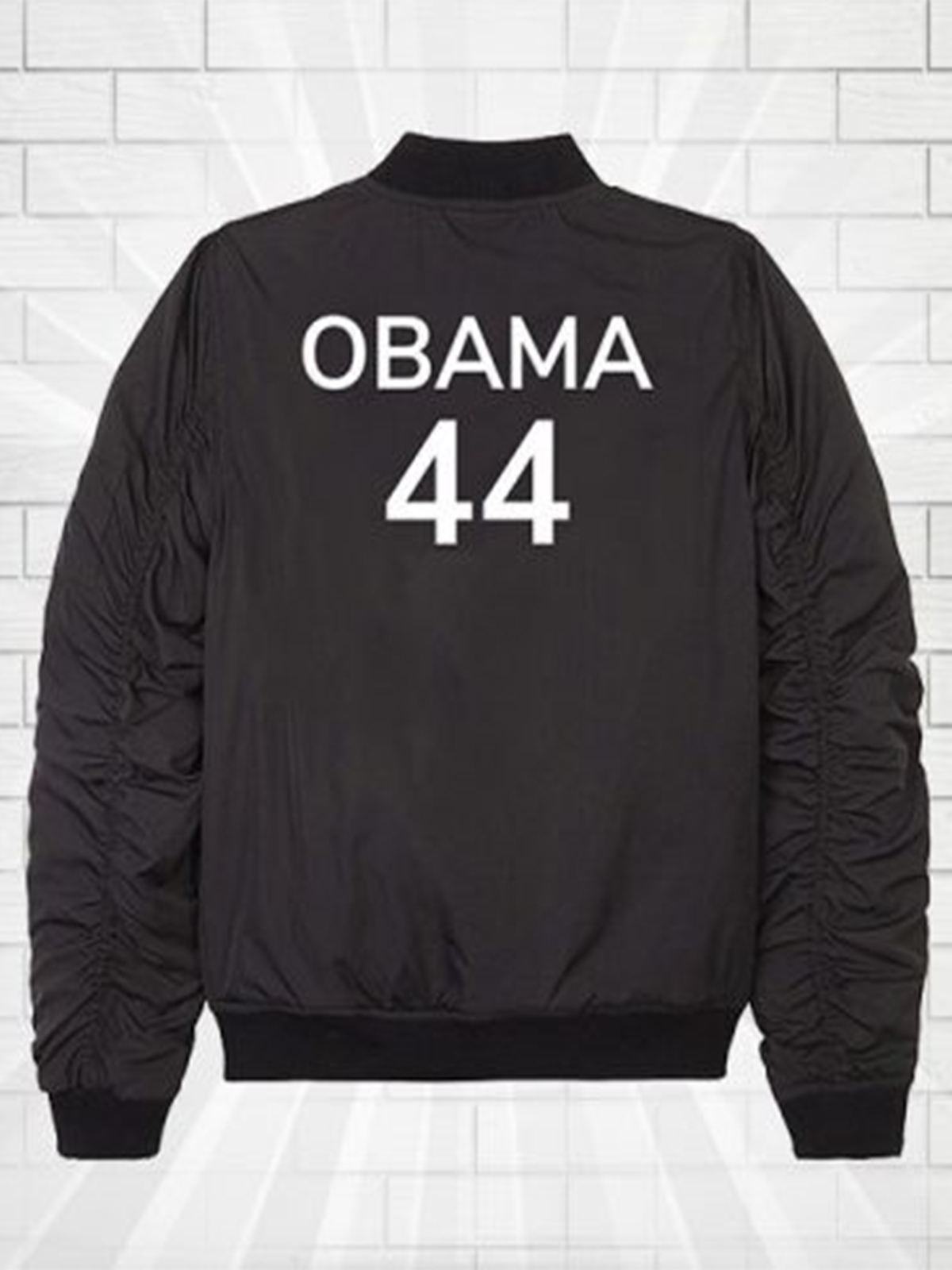 Custom Made Barack Obama 44 Black Bomber Jacket
