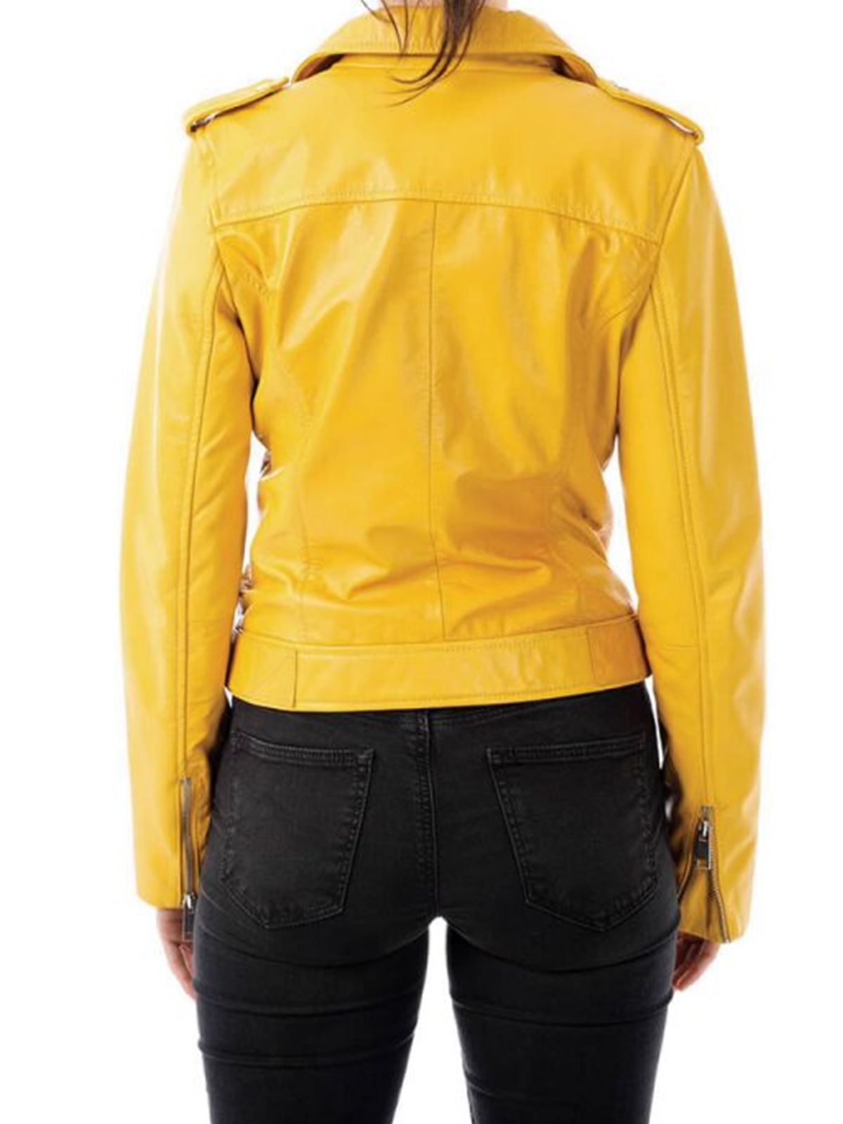 Women’s Fashion Yellow Biker Jacket