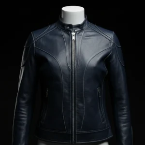 Invisible Woman Leather Jacket - Vanessa Kirby Fantastic Four Blue Tactical Suit Jacket