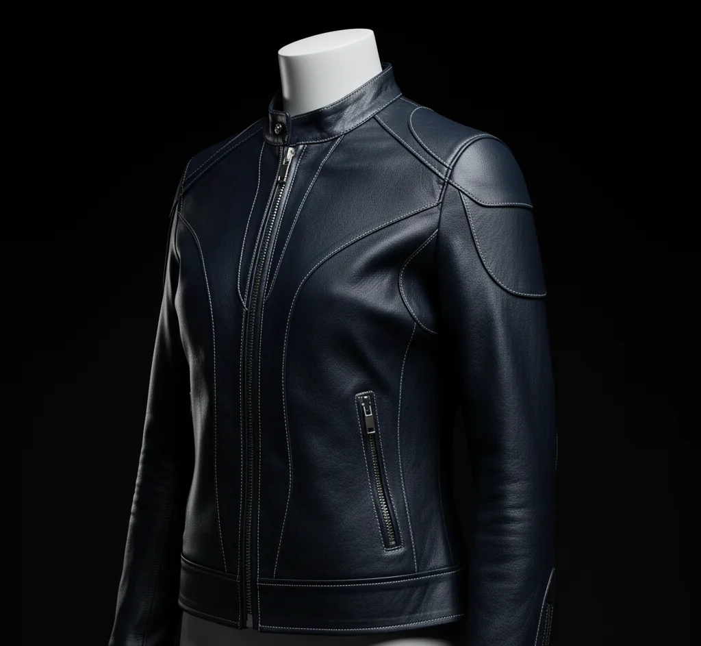 Invisible Woman Leather Jacket – Vanessa Kirby Fantastic Four Blue Tactical Suit Jacket