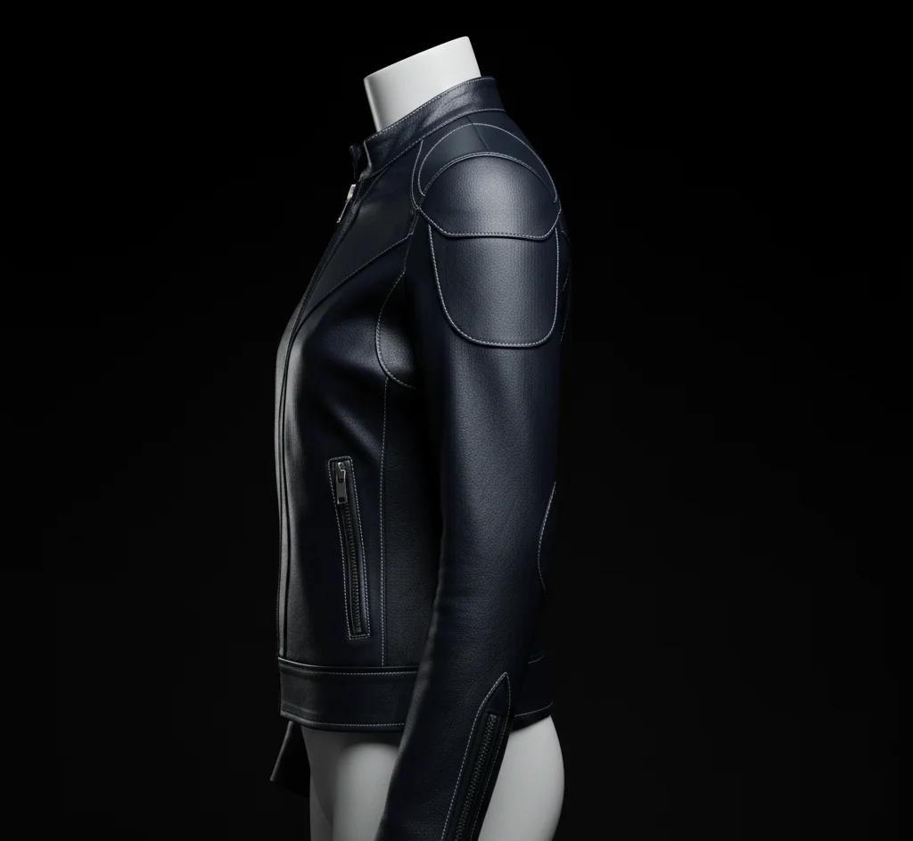 Invisible Woman Leather Jacket – Vanessa Kirby Fantastic Four Blue Tactical Suit Jacket