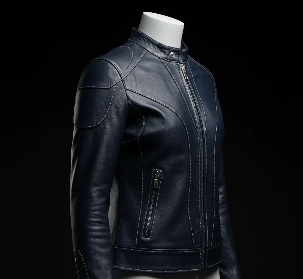 Invisible Woman Leather Jacket – Vanessa Kirby Fantastic Four Blue Tactical Suit Jacket